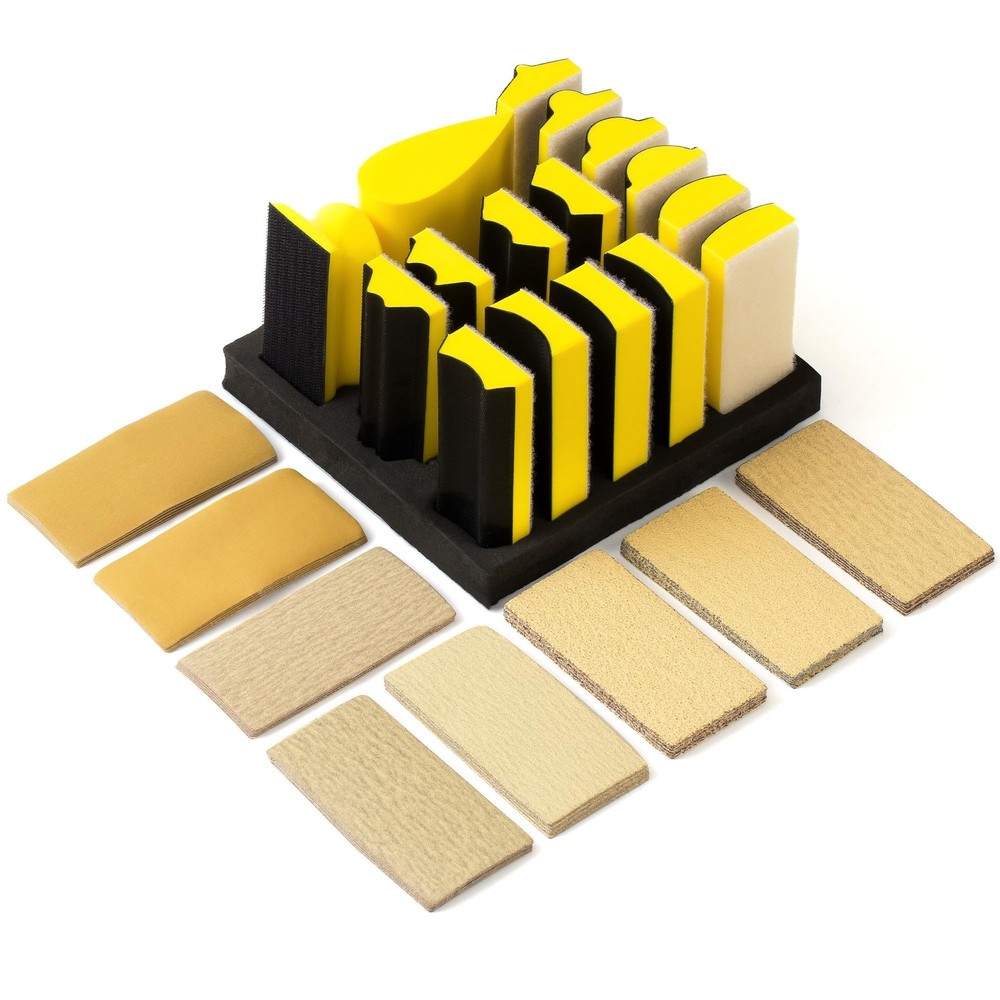 56 PCS Hand Sanding Block Set Include 16 PCS Contoured Profile Sander Block a...