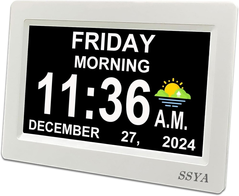 Large Digital Calendar Alarm Clock for Seniors - Easy Read