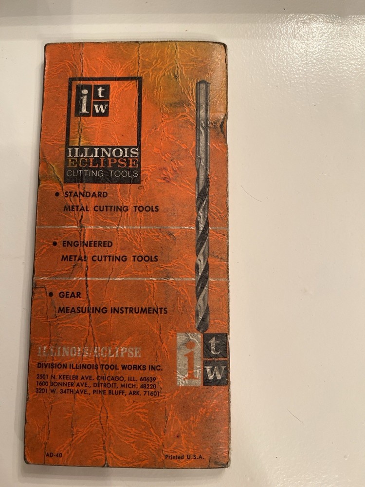 ITW Trigonometry Tables + Brown & Sharpe Decimal Chart Card