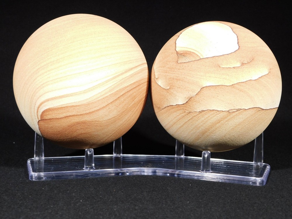 DOUBLE Three Post SPHERE Display Stand LARGE Size Clear Acrylic