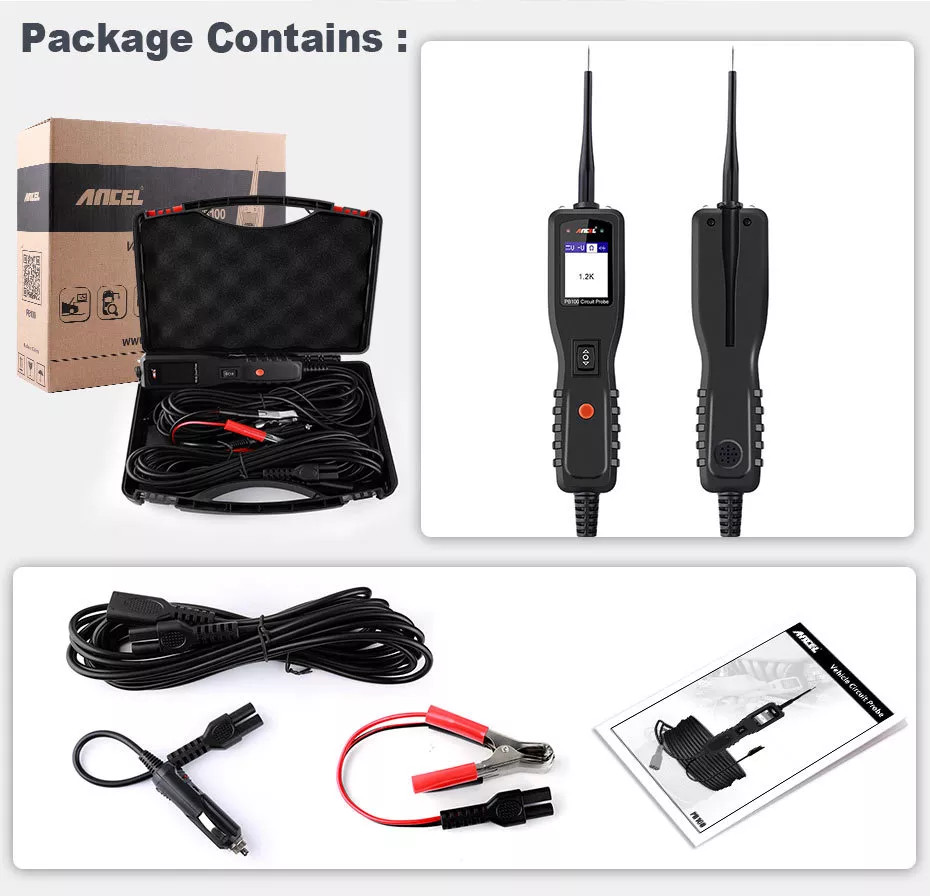 ANCEL PB100 Circuit Probe Electrical Integrated Voltage Power Scanner Tool