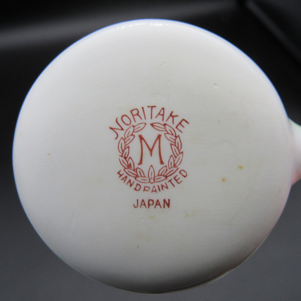 Noritake Jam Spoon, Morimura, 5" Long, Light Green & Silver, Fruit, Hand Painted