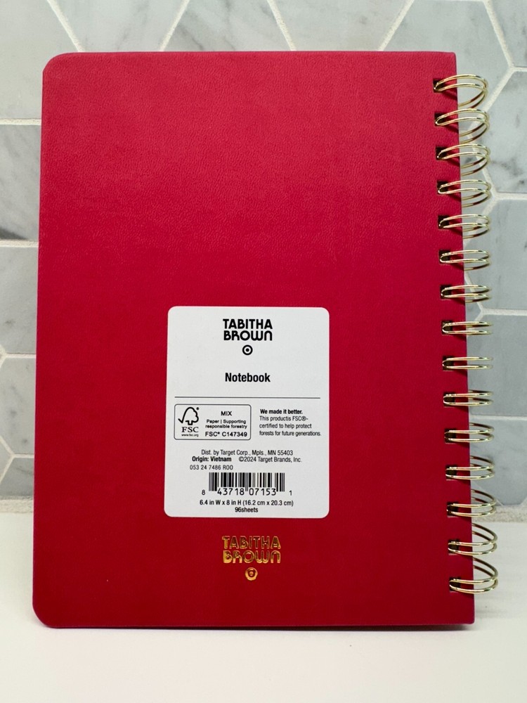 Tabitha Brown for Target Note Book Red (Have A Good Day Notebook) Magenta Pink