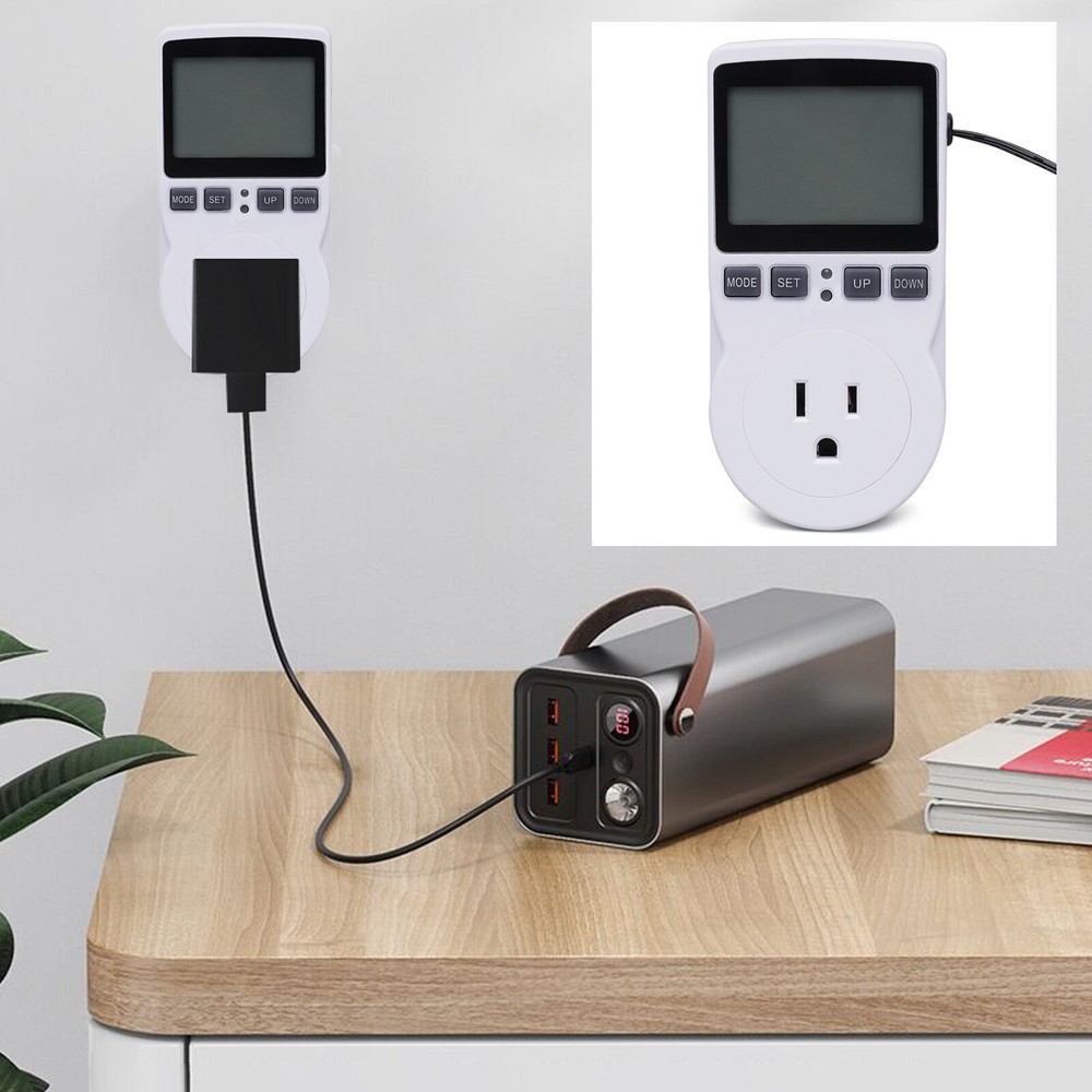 ABS Digital Thermostat Plug Outlet Temperature Controller Heater Cooler Switch