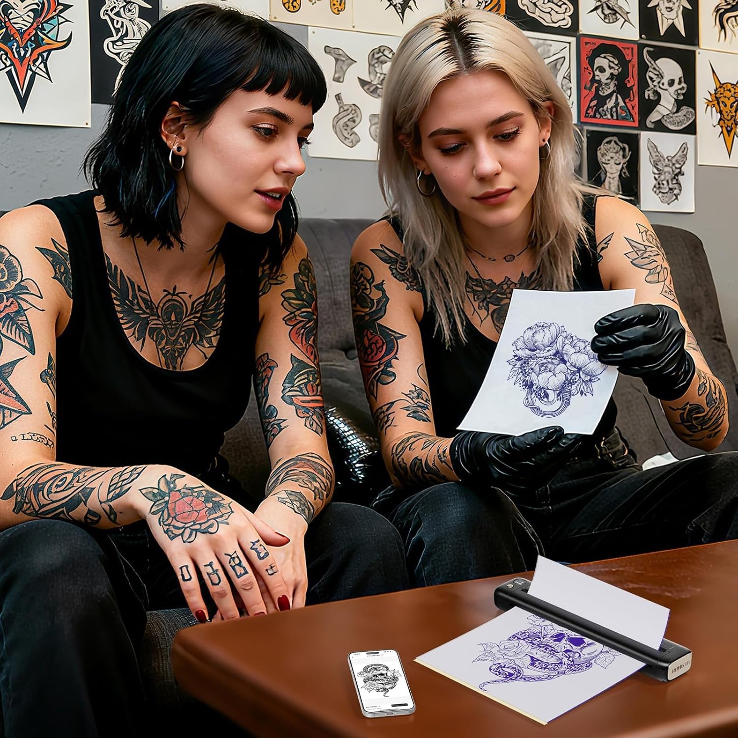 Bluetooth Tattoo Stencil Printer Thermal Transfer Machine Copier for A4 Paper PC