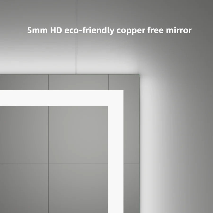 ARPINO Large Rectangle LED Bathroom Mirror, Illuminated Vanity Wall Mirror