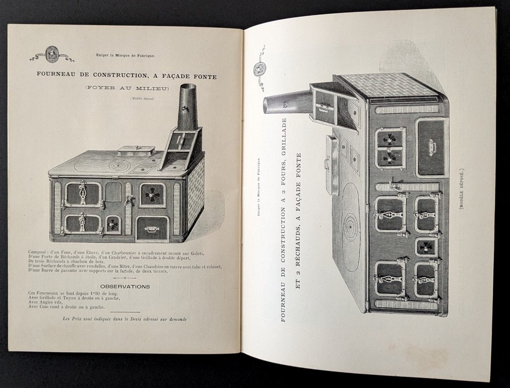 Catalog. Briffault stoves. circa 1910. Paris. heating