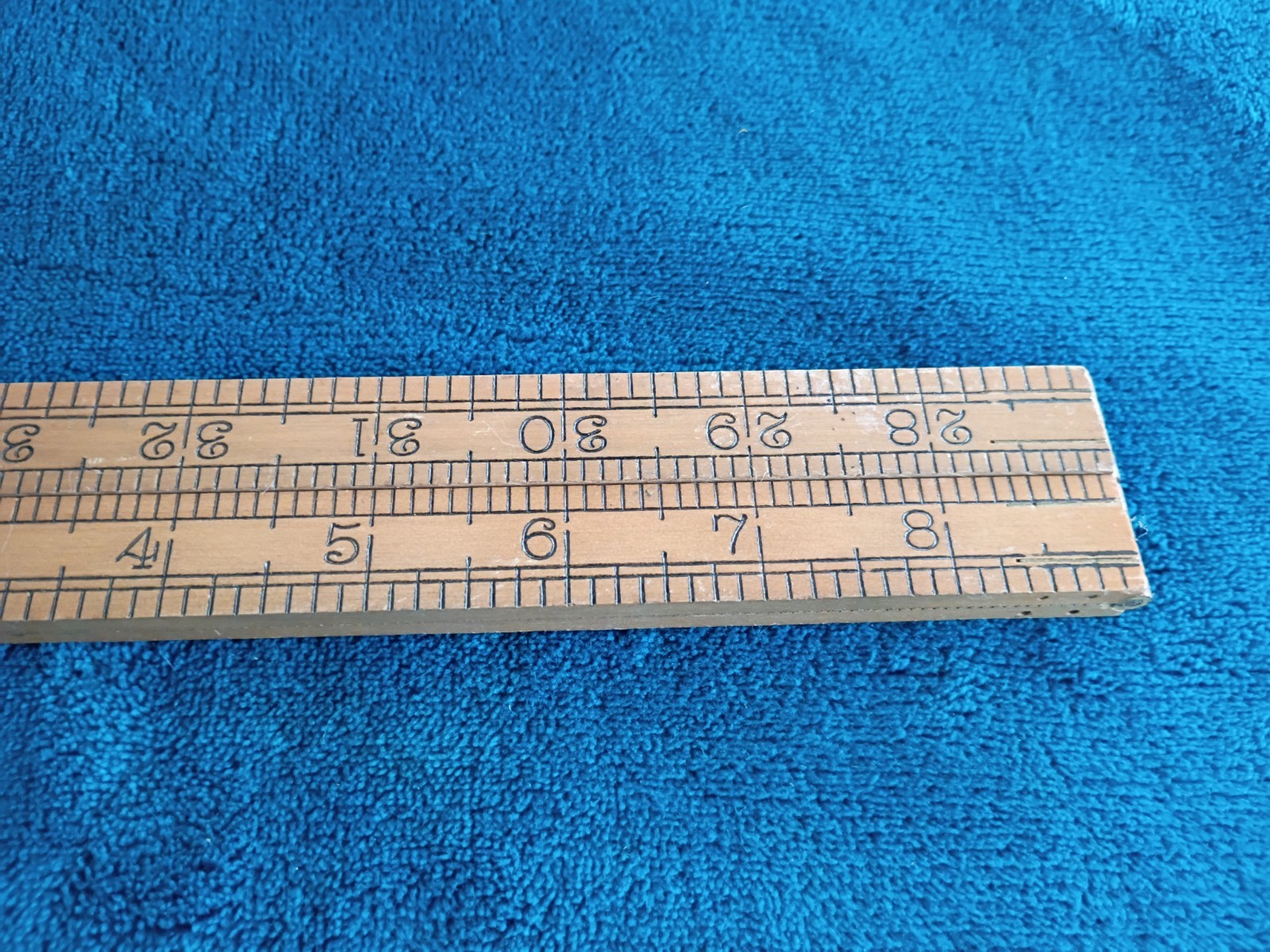 VINTAGE RABONE CHESTERMAN BOXWOOD & BRASS 36 ” FOLDING WOODEN RULE RULER No 1380