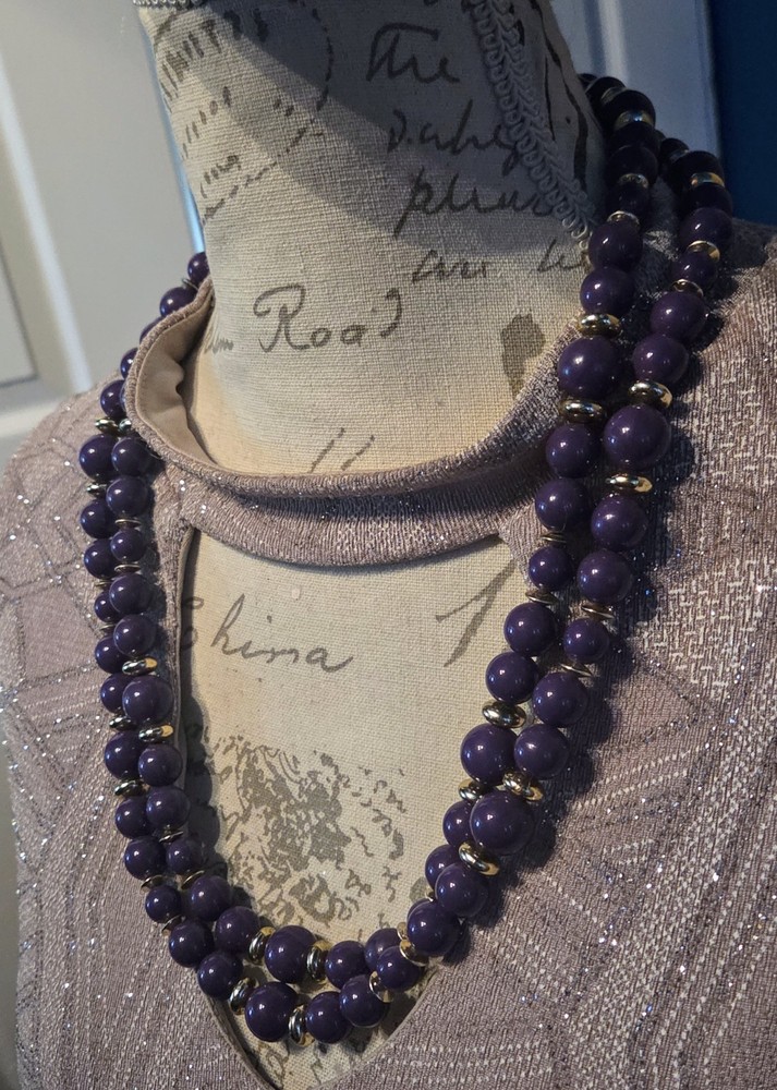 Purple Bead Chunky Necklace