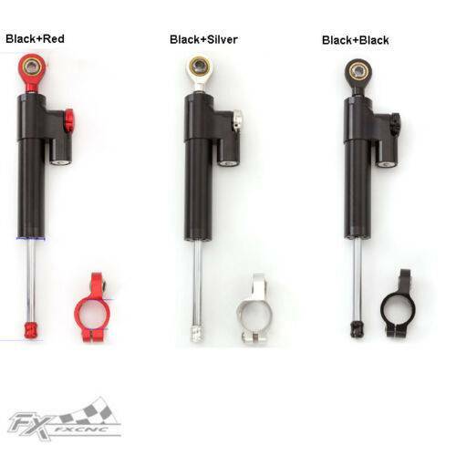 CNC Steering Damper Linear Stabilizer Reversed Safety Control Shock black+silver