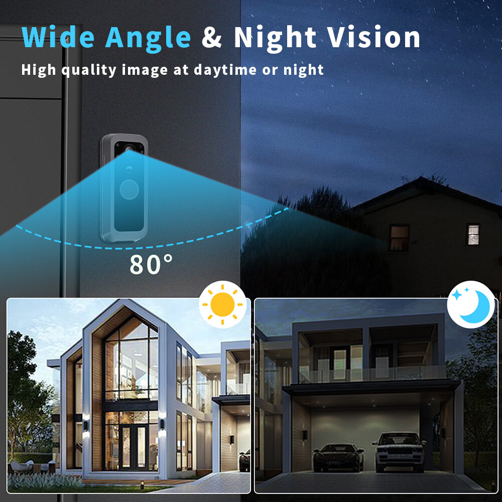 Intelligent Wireless Smart Visual Doorbell Camera 2 Way Intercom PIR 4in Display