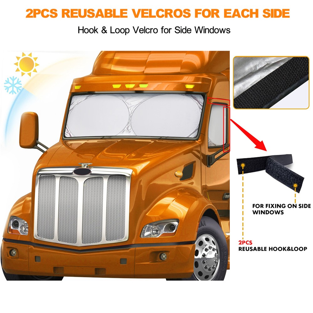 For Ford E-Transit E-250 Cargo Van Large Windshield Side Window Sun Shade Cover