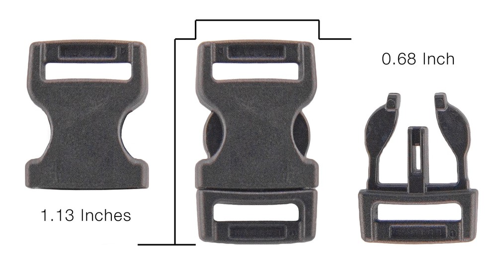 1/2 Inch YKK® Flat Side Release Plastic Buckles, 10 Pack