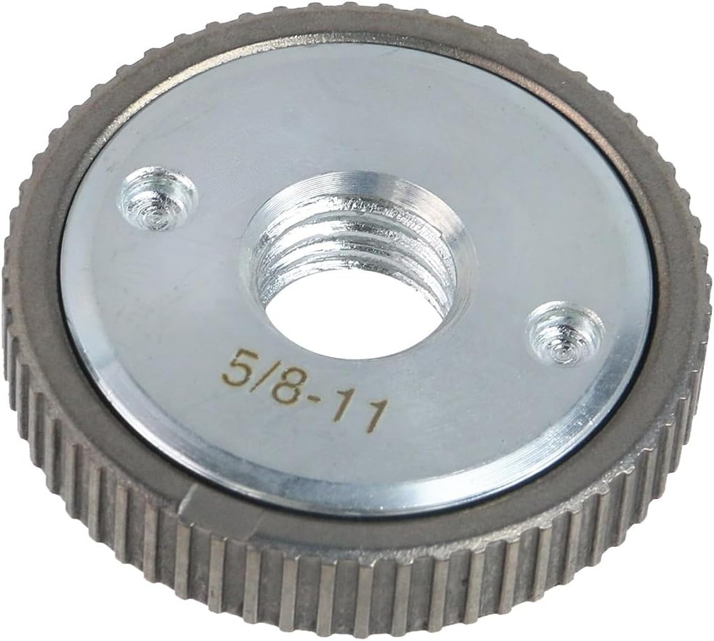 5/8-11 Inch Thread Quick Release Angle Grinder Flange Nut, Silver Self Tightenin