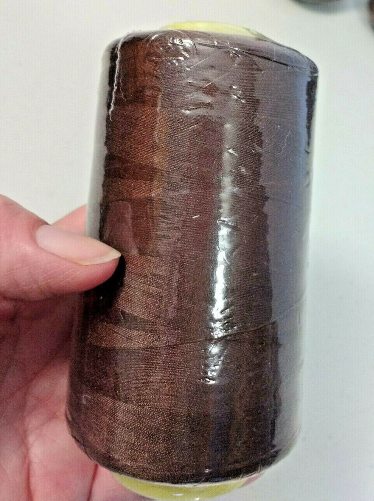 100% Spun Polyester Sewing Thread Cone 6000yds #627 Coco Brown NEW Sealed