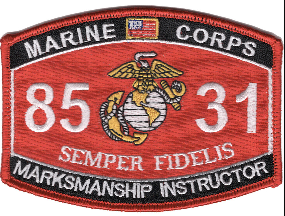 4.5" MARINE CORPS MOS 8531 MARKSMANSHIP INSTRUCTOR  EGA EMBROIDERED PATCH