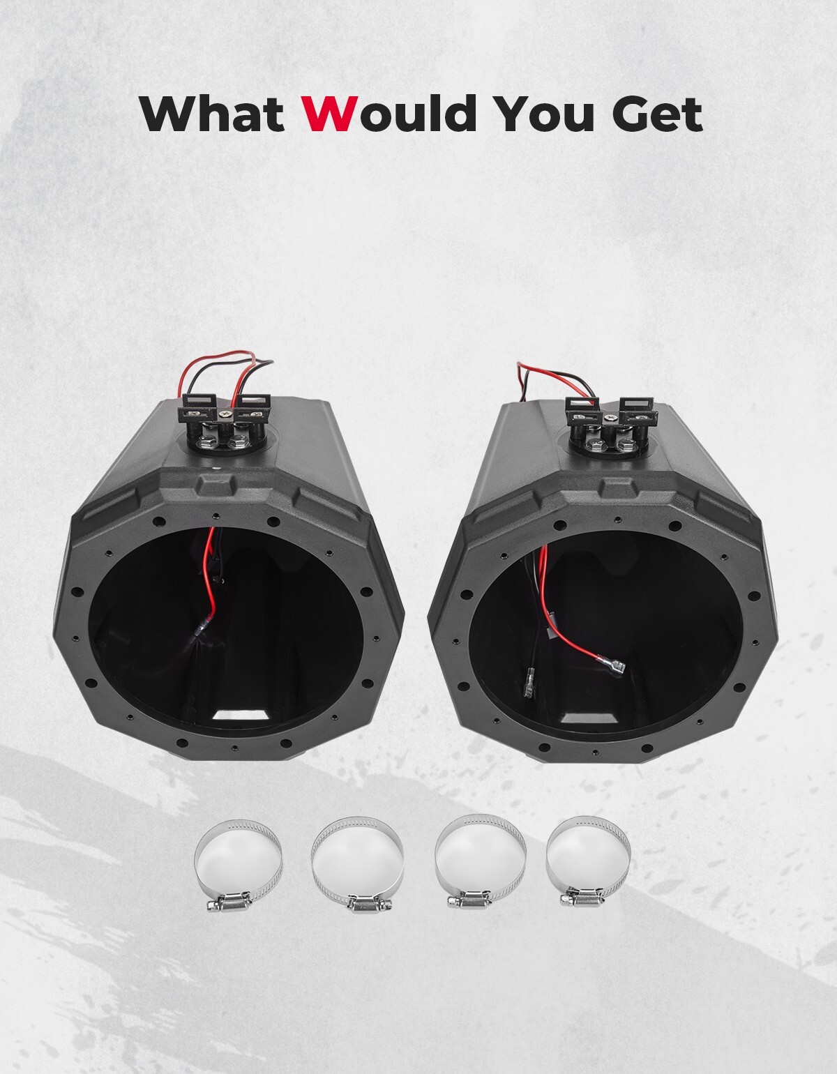 A Pairs Upgraded 8" Speaker Pod Enclosure UTV 8-Inch Speaker Cage Pods