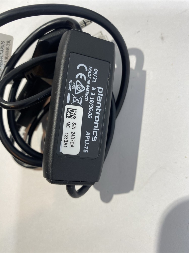 Plantronics APU-75 EHS Hook Switch UC Headset Adapter Cable for CS500/ XD Series