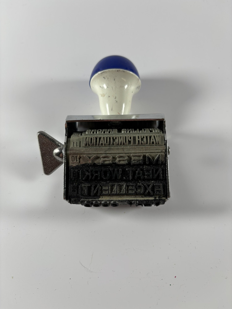 Rotating Message Stamper Very Good Neat Work Messy Do Over