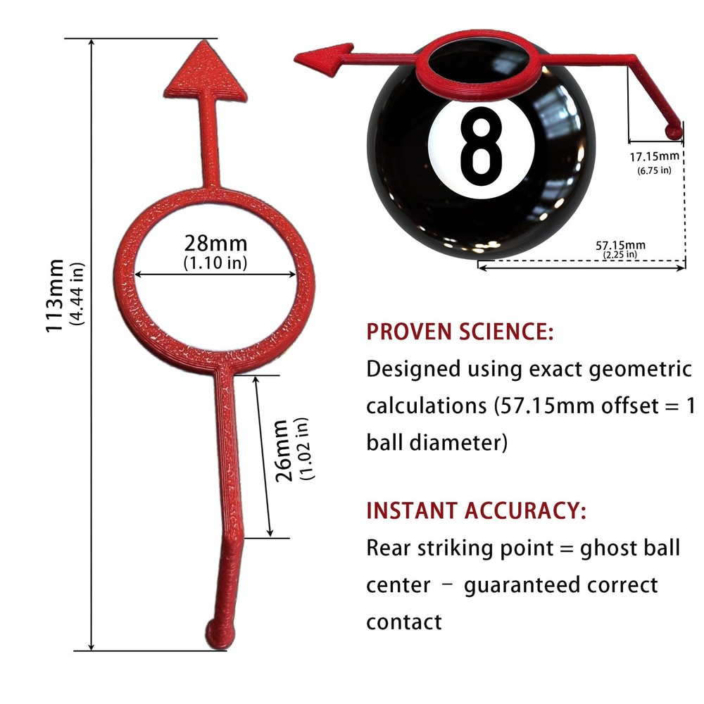 2Pack Billiards Aiming Trainer Billiards Accessories （Black red