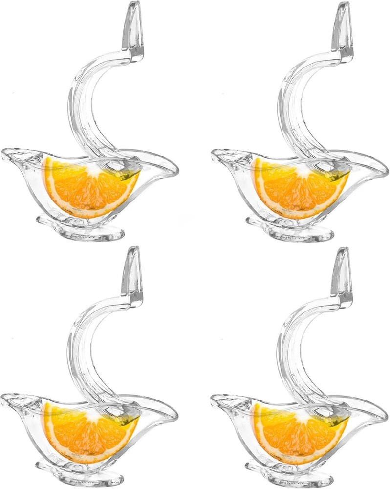 Portable Manual 4-Piece Lemon Squeezer Set - Plastic Citrus Juicer Extractor
