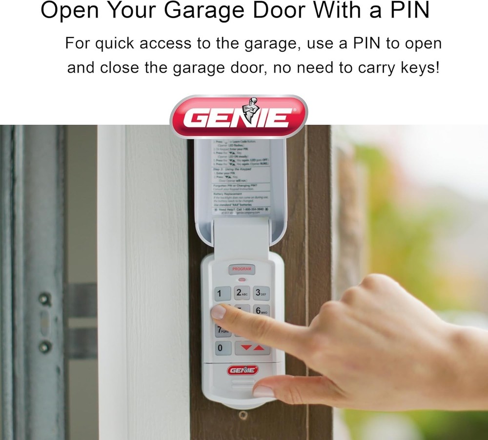 Intellicode Compatible Garage Door Wireless Keypad - Easy Access with Backlight