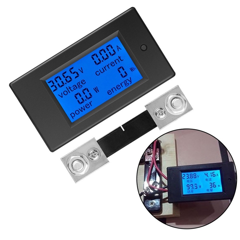Power Consumption Tracking Device DC Multimeter up to 100A and LCD Display