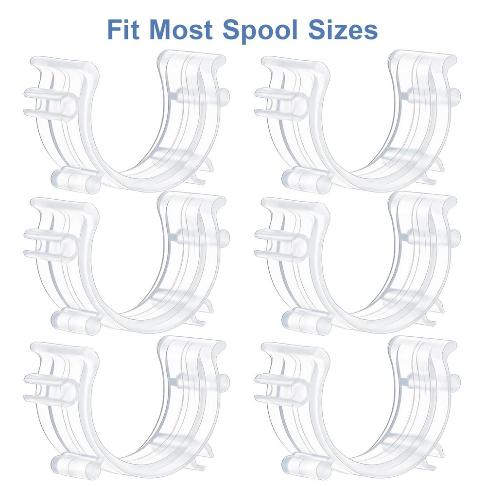 80Pcs Clear Plastic Bobbin Clips, Thread Spool Organizers, Sewing Tool Access...