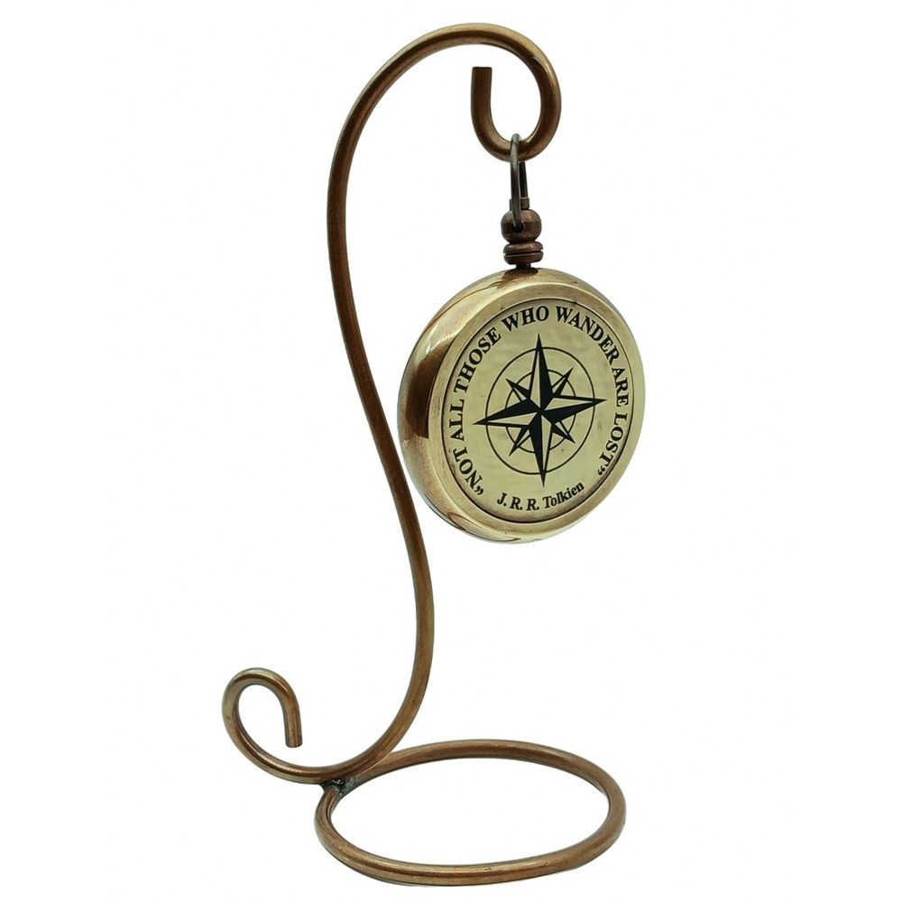 Compass with Display Stand-Unique|Uplifting|Engraved Compass |Brass Compass