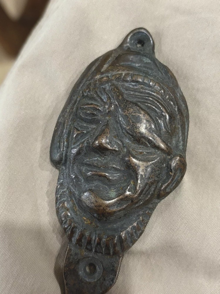 Antique Bronze Hook Pirate Sculpture Relief