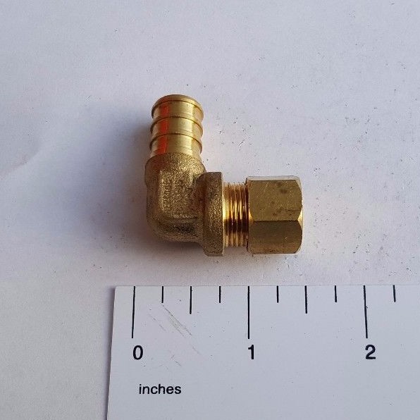 1 Piece 1/2" Pex X 3/8" OD Compression Elbow