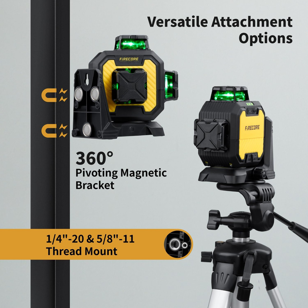 360° Self-Leveling Green Laser Level Kit with Receiver - High Precision