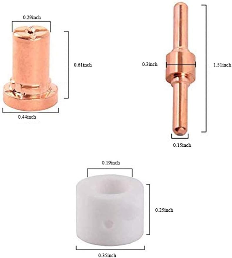 Versatile 40 PCS Copper Plasma Cutter Consumables for Enhanced Cutting Precision