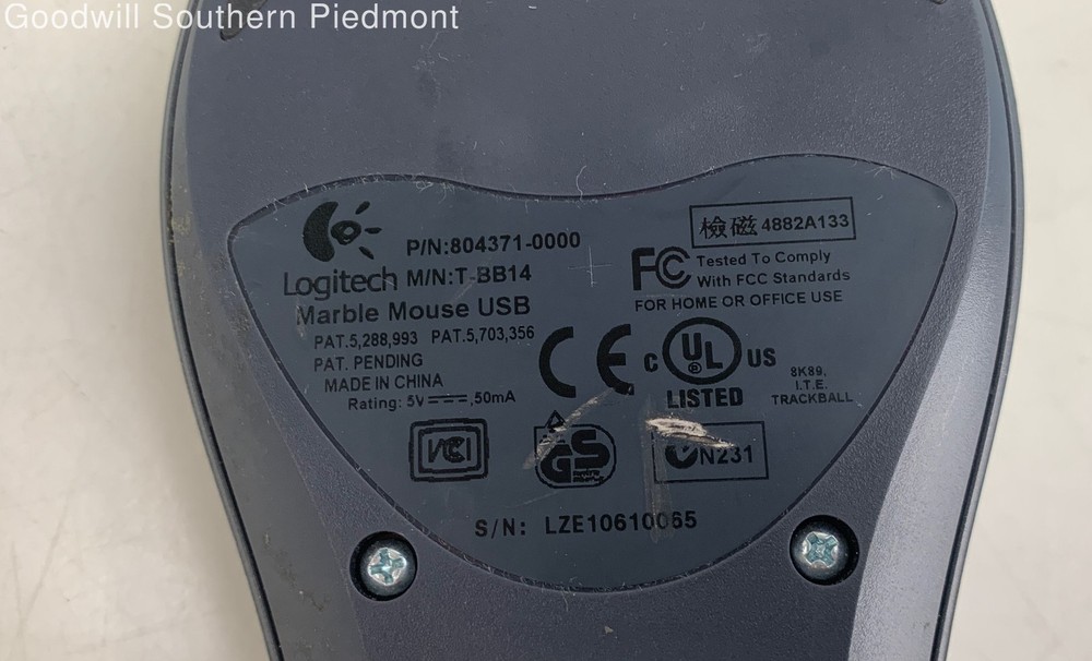 Logitech Trackman Marble Mouse T-BB14 - Tested (#DWJWNY)