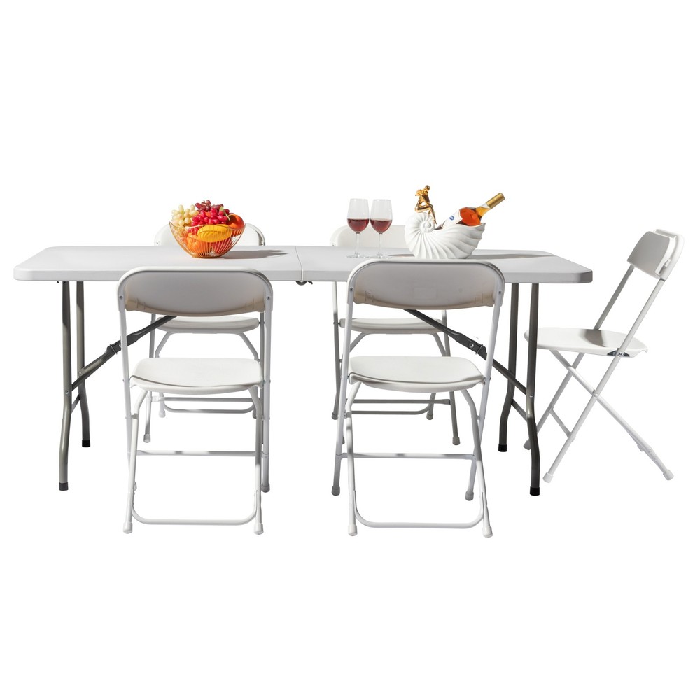 6FT Outdoor Courtyard Foldable Long Table New -