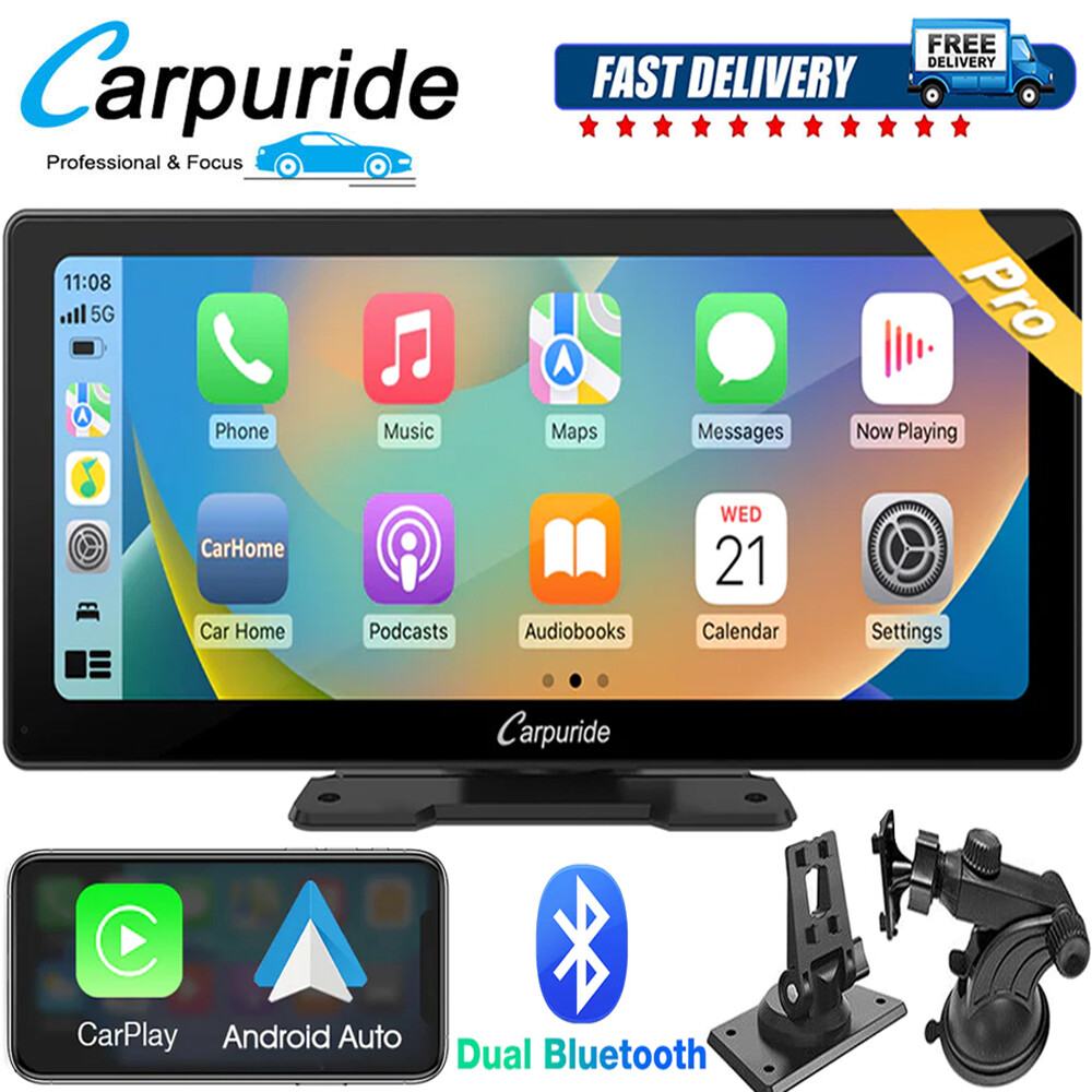 Carpuride W103Pro Portable Apple Carplay Android Auto Dual Bluetooth Touchscreen