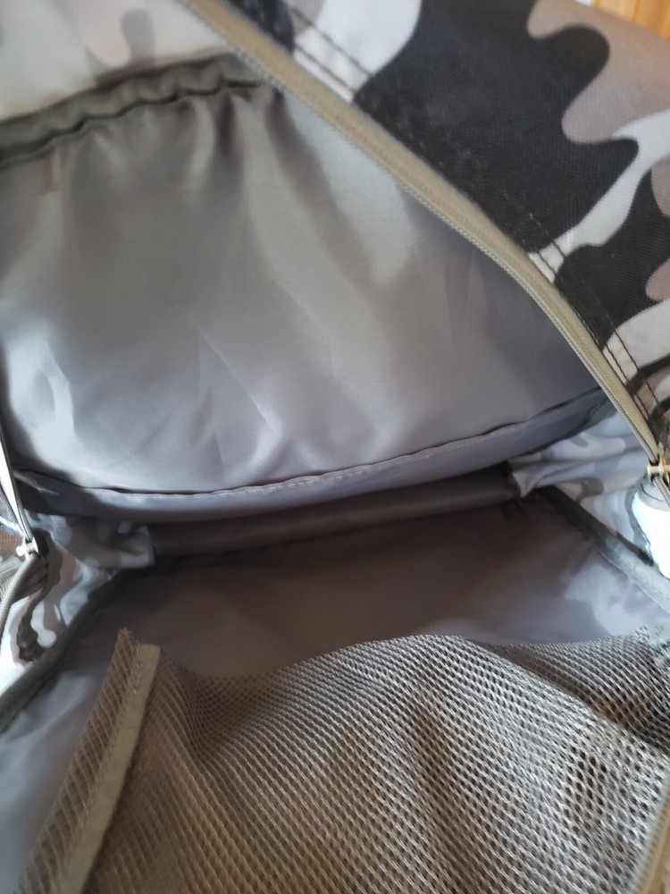 Black and White 5 Pocket Camouflage Print Shoulder Backpack