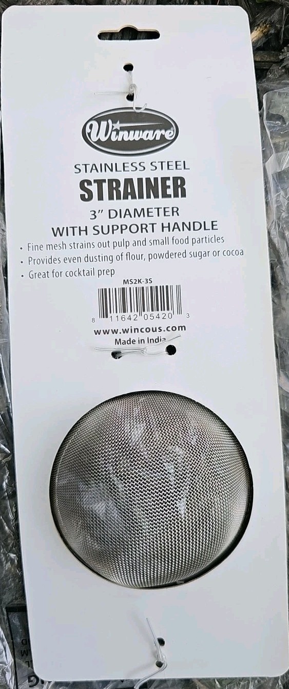 Winware MS2K-3S, Cocktail-Powdered Sugar Strainer, Stainless Steel 3”diameter