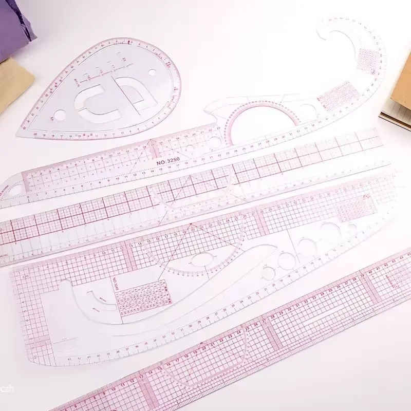 French Curve Ruler Set 6 Piece Flexible Sewing Pattern Drafting Tools Kit