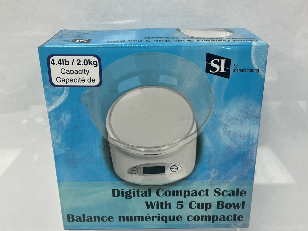 SI Manufacturing Digital Compact Scale With 5 Cup Bowl