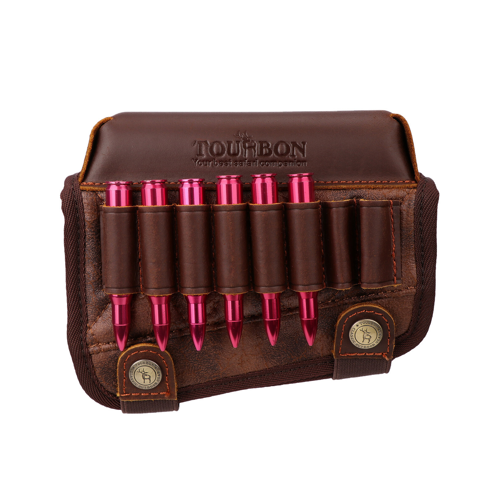 TOURBON PU Leather Cheek Riser Rest Rifle Buttstock Holder 308 WIN Ammo Carrier