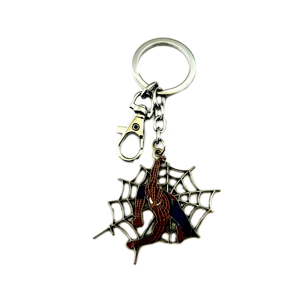 Spider-Man Web Silvertone Movie/Comics Charm Pendant Key Chain