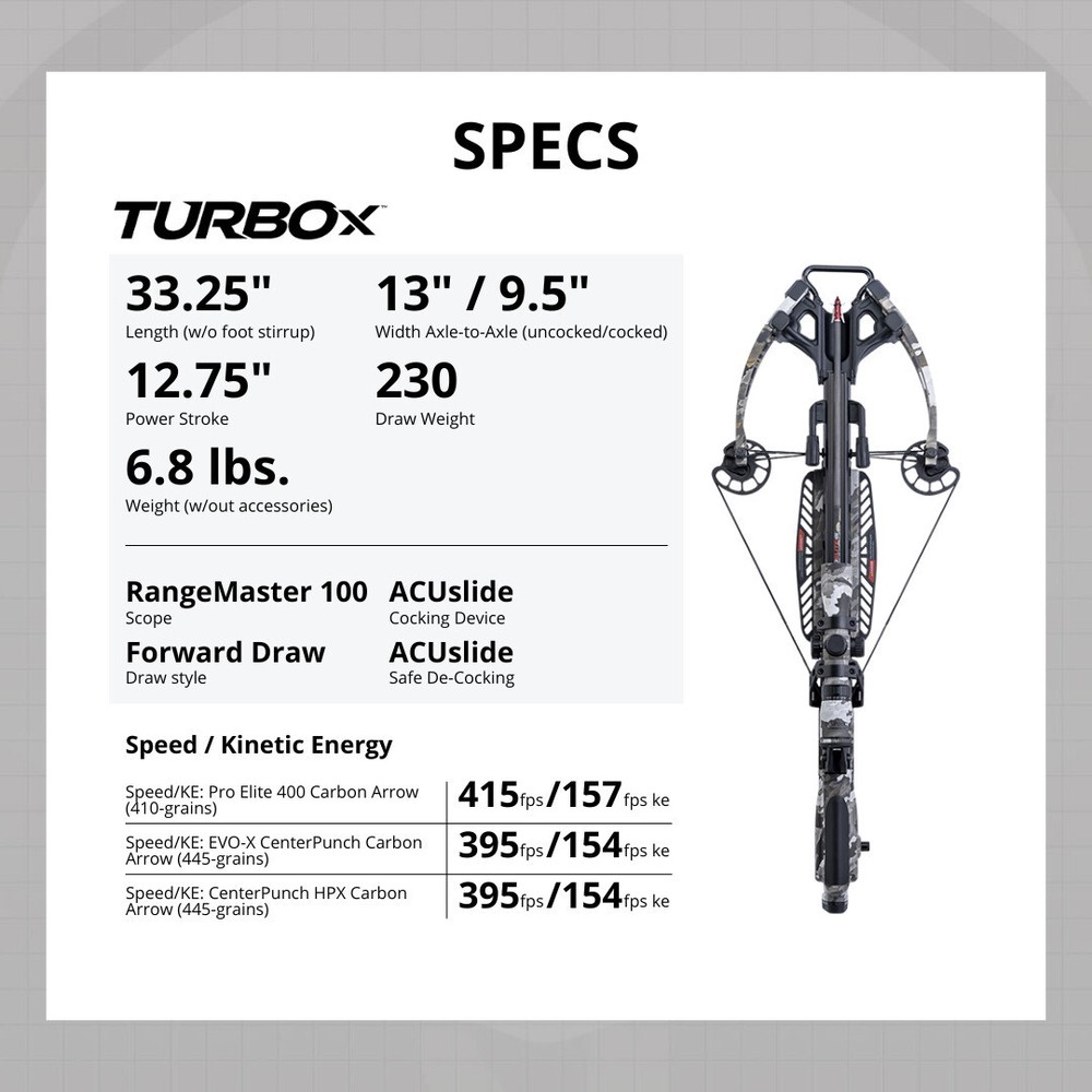 TenPoint Turbo X Fastest RangeMaster 100 Vektra Camo Crossbow Scope Bundle