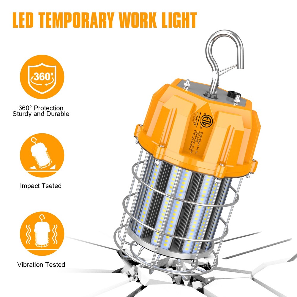 KUKUPPO 60W LED Temporary Work Light 9000lm 5000K Daylight Construction Lighting