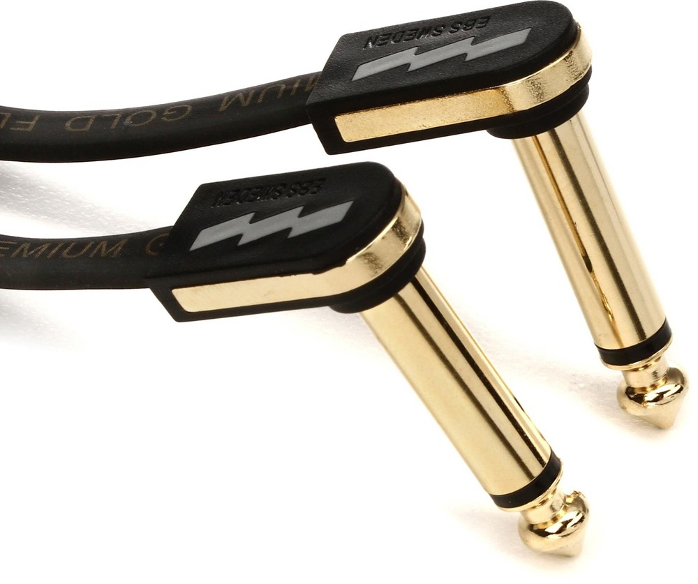 EBS PG-10 Premium Gold Flat Patch Cable - 3.94 inches (3-pack) Bundle