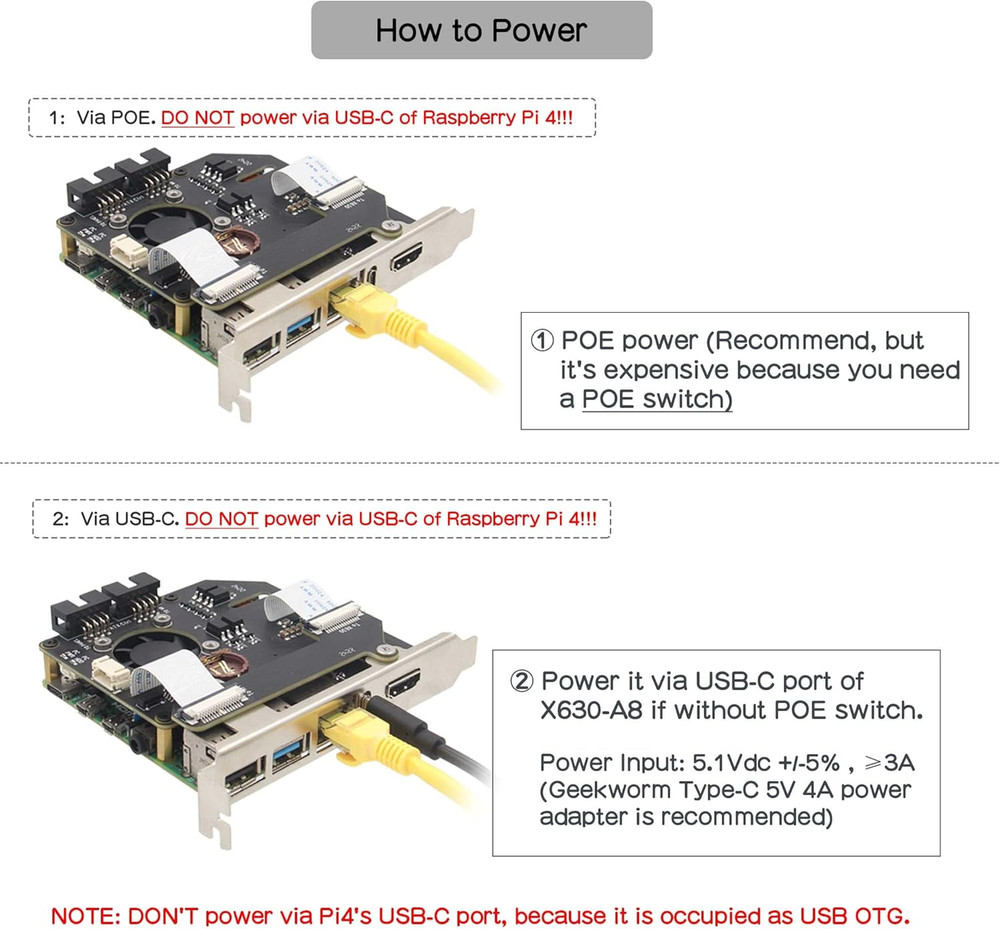 KVM-A8 Pcie Version for Raspberry Pi 4 Model B KVM over IP Support KVM V3 Poe AT