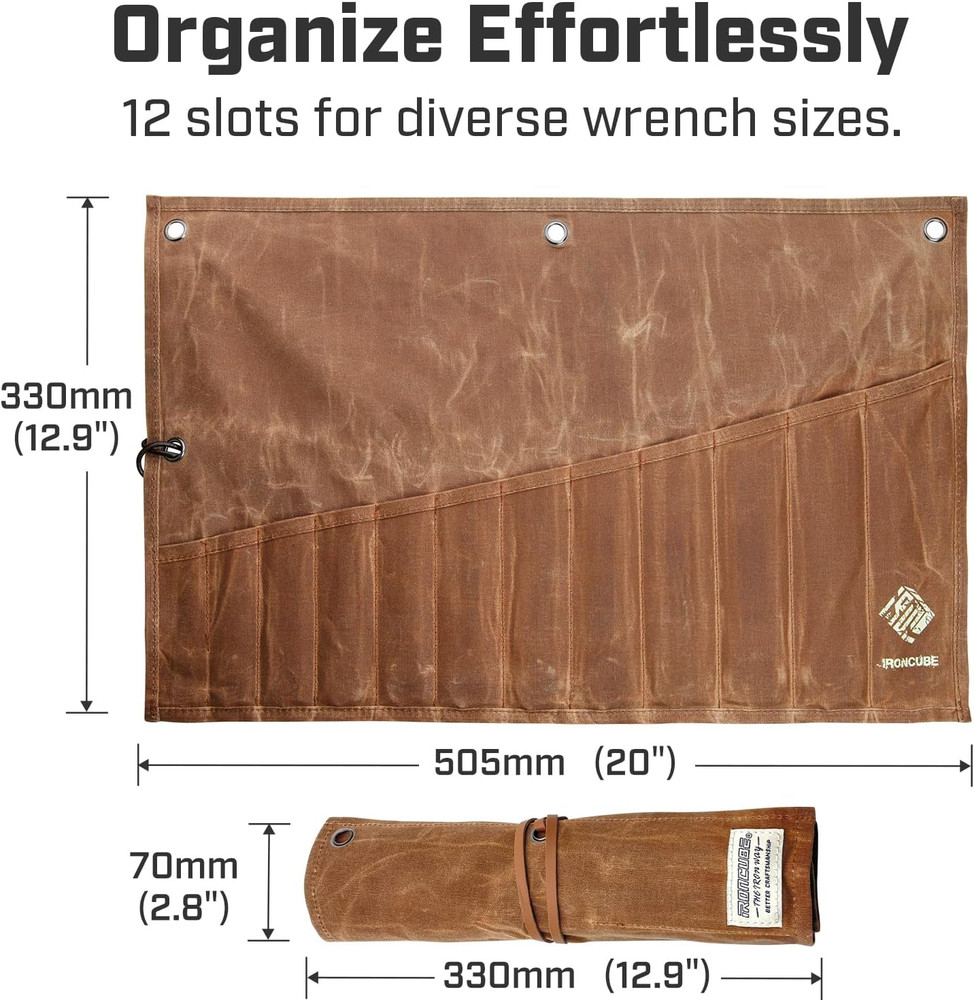 Tool Pouch, Roll-Up Storage Bag for Hand Tools & Wrenches