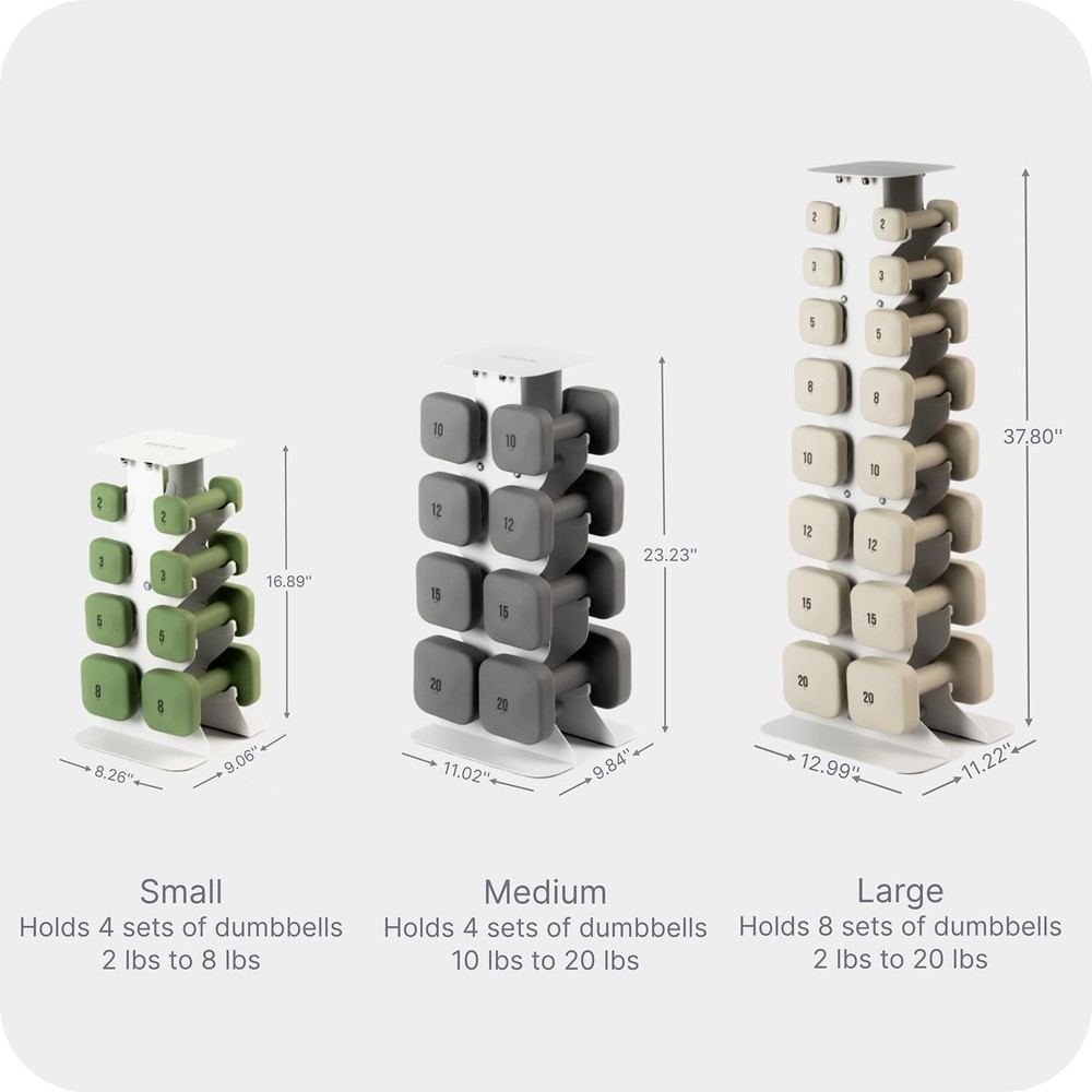 WeGym Dumbbell Racks, Space Saving Solution, 25 x 28 x 59 cm, Sandstone