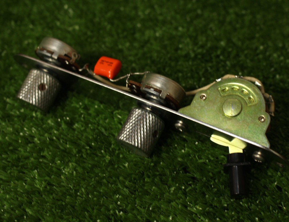 Aged Prewired Control Plate Assembly Solid Shaft Pots For Telecaster Tele