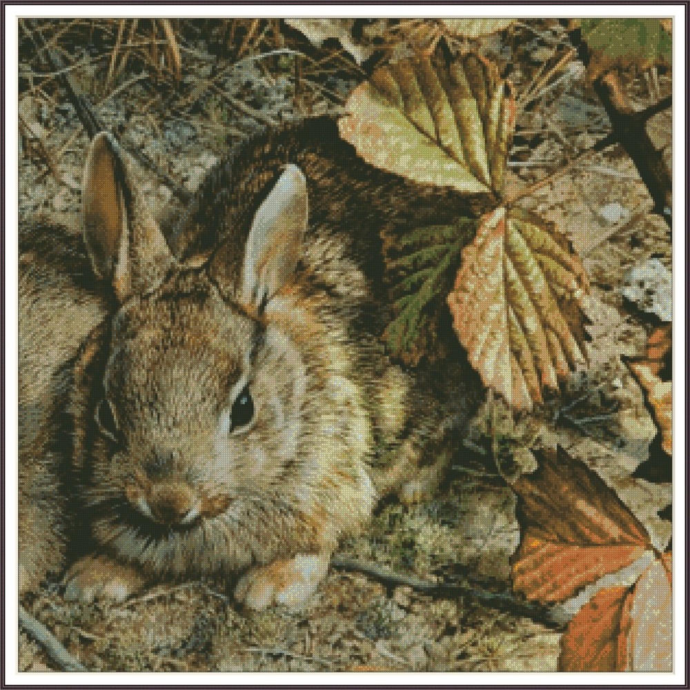 A Hare in the Leaves 1211 Chart Counted Cross Stitch Pattern Needlework